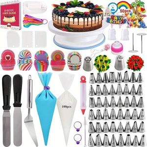 322pcs Cake Turntable, Cake Decorating Nozzle Tools, Baking Tools