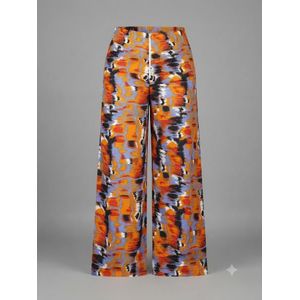  abstract-print wide-leg trousers- XL