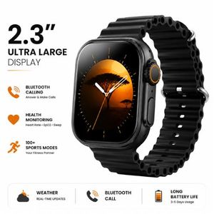 KIROTECH S12 Ultra 3 MAX Smart Watch 2.3" HD Screen Bluetooth Call IP67 Waterproof Heart Rate Sports Watch For Android & iOS-Black