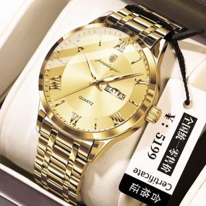 POE Men's Diamond-studded   Watch  Business Leisure Gold