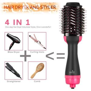 AD Multifunctional 4 - in - 1 Electric Hot Air Comb and Dyer- black