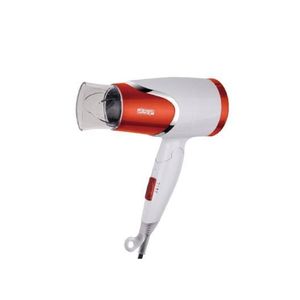  1200W Mini Foldable Hair Dryer with Cold Air Function, 19000RPM Motor, Two Speed Settings & Concentrator Nozzle - Orange
