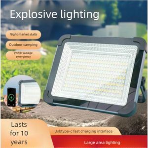 LED Solar Flood Light Outdoor Emergency Charging Light Multi-Function Portable Long-Lasting Rechargeable Handheld Flood Light