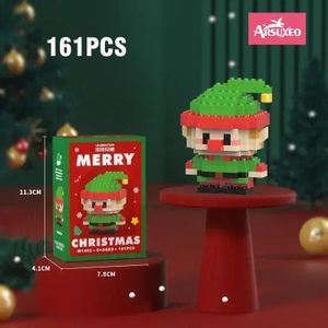 Arsuxeo Christmas Gifts Building Block Series Santa Claus Puzzle Assembly Bricks Table Decoration Toys for Child