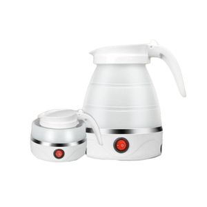 Foldable boiling water kettle, household small water jug, silicone mini kettle, portable electric kettle for business trips and travel ----white