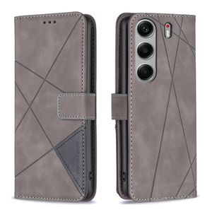 For Tecno Camon 40 Pro 5G Magnetic Buckle Rhombus Texture Leather Phone Case