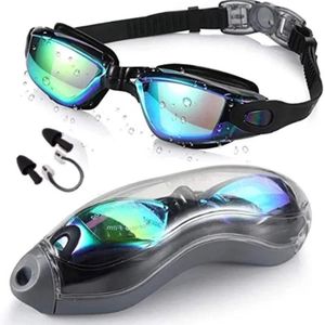 Gukbis Swimming goggles, suitable for men and women, waterproof, clear vision, UV protection, anti-fog, with storage box, nose clip and ear plugs