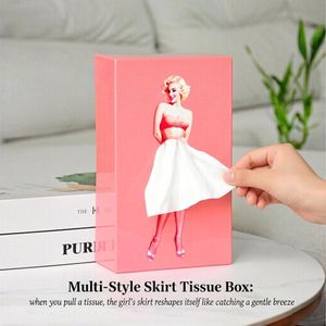 Creative Tissue Box, Punch Free Wall Mount & Desktop Dual Use Facial Tissue Dispenser For Bathroom Bedroom Car Home
