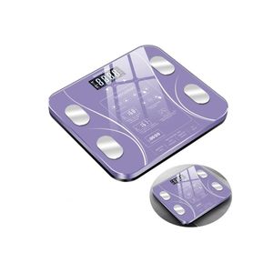 15 Kinds of Data Body Fat Scale Intelligent Electronic Weight Scale Digital BMI Scale Water Mass Health Body Composition Analyzer (W29 x D26)cm / (W11.4 x D10.2)inch - Purple