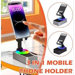 AD 3 in 1 Bluetooth Speaker, Foldable Phone Stand and Wireless charge - Multicolour