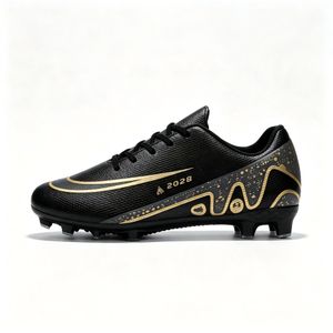BLWOENS Men's football shoes outdoor AG football shoes lightweight and breathable youth sports training shoes - Black