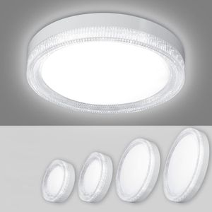 ESCLIGHTING 18W Round LED Ceiling Surface Crystal Panel Light - 18W - White