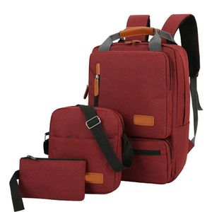 OVO TOUMI 3-in-1 Laptop Backpack Set, Water Resistant 15.6 Inch Computer Backpack with Crossbody Bag & Pouch for Work School Travel, Casual Daypack for Men Women  Red