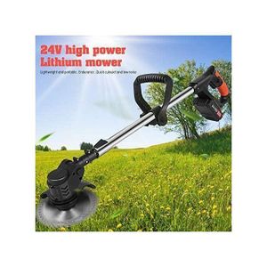 Weed Eater Cordless Brush Cutter Lithium Battery Mower with 3 Kinds of Blades Adjustable Head for Garden Grass - Black