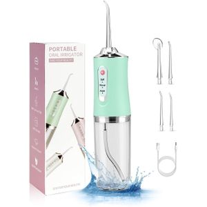 300ML Large Water Tank Cordless Water Flosser, Electric Oral Irrigator - 3 Kinds of Cleaning Modes, 4 Nozzles