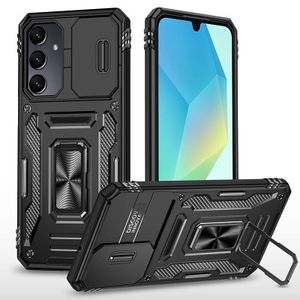 Baseus Phone Case, Compatible With Samsung Galaxy A57 Phone, Slide Window Lens Protection with Magnetic Stand Ring - Black 