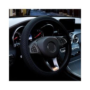 ShebSheb Elastic Steering Wheel Cover, 15"×15" Comfy Breathable Stretch Steering Wheel Protector, Ice-Silk Cloth Polyester Steering Wheel Cover 