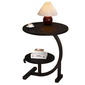 Modern C-Shape Coffee Table- Black