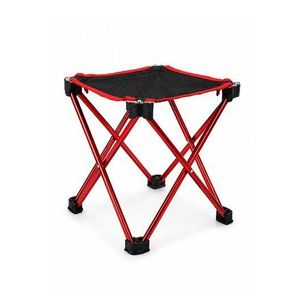 Camping Stool Outdoor Folding Chair (L8.2 x W8.2 x H8.3)inch - Red
