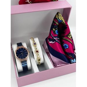 Curren Elegant Women’s Watch & Jewelry Gift Set – Blue