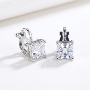 Classic Solitaire Cubic Zirconia Clip-On Earrings – Silver Plated Non-Pierced Studs