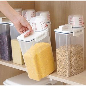 New Rice -cereals-Grains storage dispenser - transparent-2kg - Free fiber napkin