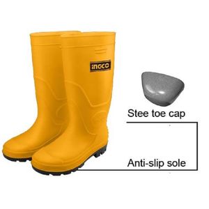Ingco Yellow Rain Boots 45 with Steel Cap