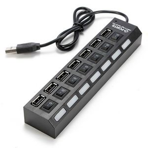 7 Port USB 3.0 High Speed Power Splitter Switch ON/OFF - Black