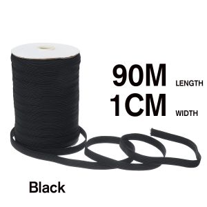 1 Roll of Rubber Bands Clothes Stretch Elastic Band Sewing Band Elastic Cord for DIY, Black