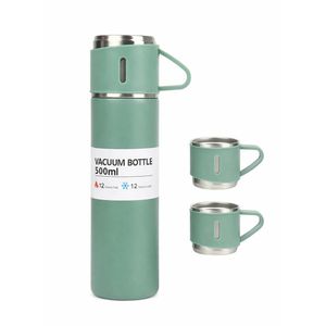 500ml 304 Stainless Steel Vacuum Insulated Water Bottle with 3 Lid...
