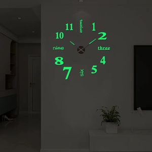 GALUIN New Luminous Wall Clock Large Watch Horloge 3D DIY