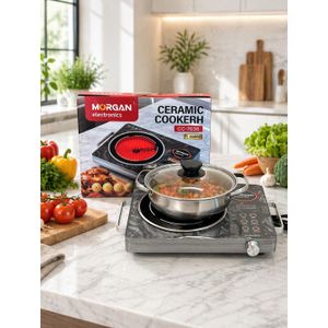 Morgan Ceramic Glass Plate Single Induction Cooker -Black- 3500W