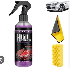 AD Car Ceramic Coating Repair Shinning Armour + Cleaning Duster and Foam- Multicolours 