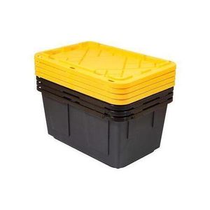 Plastic Chop Box Storage Container Box with Lid – Black & Yellow