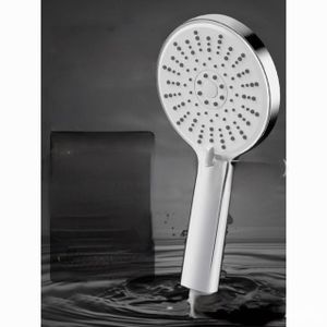  Silver High-Pressure Shower Head with 3 Modes – Flexible Hose & No-Drill Base Included