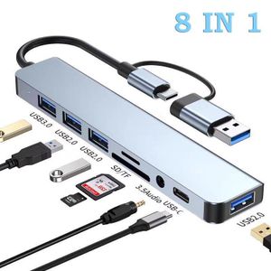 Tianquil 8-in-1 Multi Ports USB  Type C Hub Adapter Splitter Dock Station For MacBook Notebook Laptop Computer