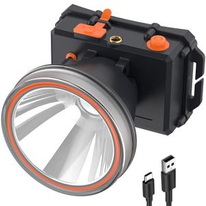 Head light waterproof 3-mode LED lights mian, full and strobe, is rechargeable, and provides high brightness, outdoor fishing and other outdoor activities.