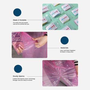 5pcs Disposable Portable Raincoat for Men and Women, Suitable for Outdoor Travel, Hiking, Cycling (Assorted Colors And Packaging)