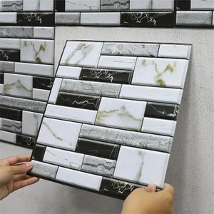 10PCS 3D tile wallpaper, self-adhesive wall panel, 12x12 wall tile, decorative tile, realistic brick texture effect, removable.