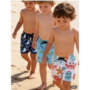 AD 3pcs Kids Summer Beach Shorts ( 3 - 4 years) - Multicolour