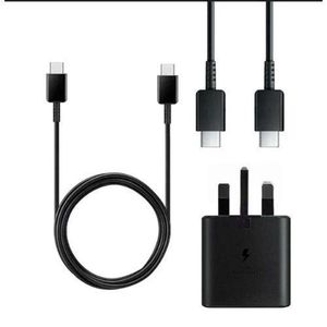 Original Source 25W 3-Pins Type-C Super Fast Wall Charger With Cable Compactible - Black