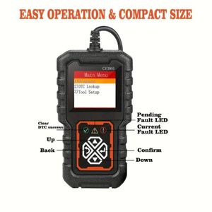 CY3001 Car OBD2 Scanner - Car Engine Fault Code Reader CAN Read and Clear Error Codes for 1996 or Newer, Reliable Performance, Battery Test, Durable Construction