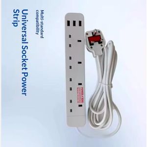 Powerful High Quality Type 4 Gang and 3 USB Charging Ports British Standard Extension Power Power Strip Home Office