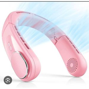 Personal Portable USD Neck Fan -Rechargeable-PINK