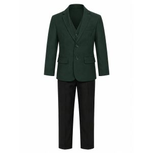 Star Boys Formal 3-Piece Suit Set with Green Blazer & Black Trousers