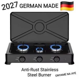 ManuaI Portable Luxury Tabletop High DurabIe 3 Stove Burner - BIack , White