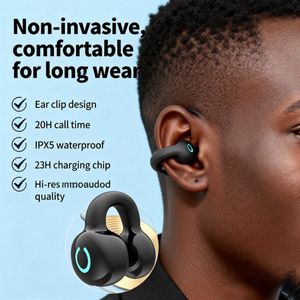 Single-Ear Clip-On TWS Bluetooth Headset - Ultra Low Latency for Gaming & Sports, Long-Lasting Battery Life
