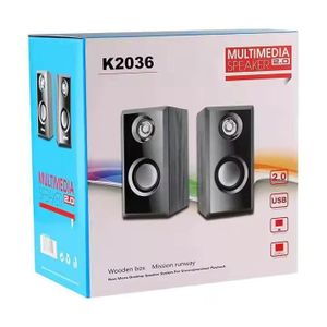 Others K2036 Multimedia Mini Speaker Set - Compact Dual 2.0 Wired Sound System for Professional Workspace