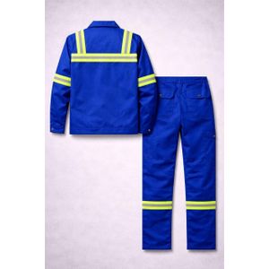  Industrial Safety Reflective Workwear Set – BLUE Protective Jacket & Trousers