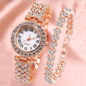 Roman Pattern Diamond Ladies Quartz Watch